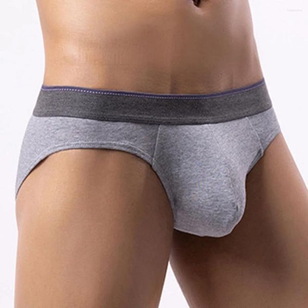 Sous-vêtements hommes Sexy améliorer Peni poche culotte coton taille moyenne slips string Scrotum renflement Lingerie sous-vêtements masculins