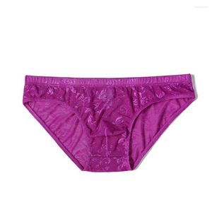 Caleçons Hommes Sexy Dentelle Sous-Vêtements Mémoires Culottes Shorts Low Rise Lingerie Pouch