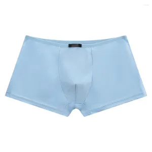 Sous-vêtements hommes sexy taille basse pur coton sous-vêtements slips lingerie solide poche confort mode culotte respirant boxer pour hommes