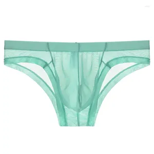 Sous-vêtements hommes sexy transparent slips maille pure pochette élastique sans couture culotte transparente respirante perspectivité string sous-vêtements