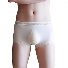 Onderbroek Mannen Sexy Shorts U Bolle Pouch Boxer Briefs Mesh See-Through Ardennen Ondergoed Ademend Stretch Boxershorts