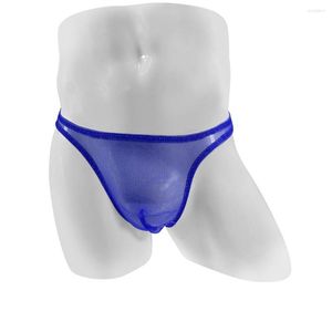 Slip Homme Sexy Doux Pénis Pouch G-String Thongs Mesh Transparent Swim Low Rise Bikini Briefs Sous-Vêtements Tanga Slip Ultra-mince Underpant