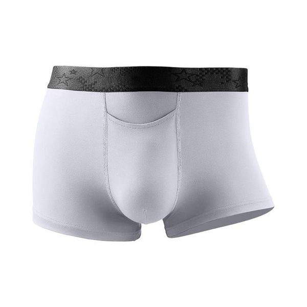 Calzoncillos Hombres Sexy Transparente Pene Ropa interior de seda de hielo -Estilo Separación Color Sólido Boxer Pantalones Transpirable Estudiante Pants238d