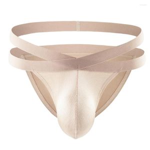 Slip hommes Sexy U convexe sous-vêtements Bikini String Gay Jockstrap tongs Lingerie Sissy t-back creux fesses String Hombre