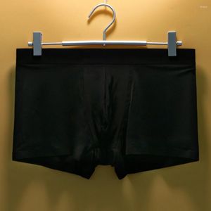 Sous-vêtements pour hommes, Boxer Sexy Ultra fin en soie glacée, confortable, doux pour la peau, sans couture, respirant, solide, sous-vêtements