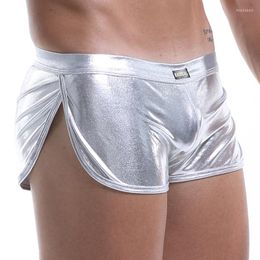 Sous-vêtements hommes sexy sous-vêtements boxeurs en cuir scène U poche convexe gay porter jockstrap lingerie shorts