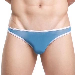 Slip hommes Sexy sous-vêtements sans couture homme ouvert BuBriefs t-back tongs G-string mâle taille basse poche de renflement culotte