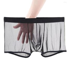 Pantalones de calzoncillos pantalones cortos y transpirables sexy de malla para hombres ultra delgados con un ajuste de altura media para cualquier ocasión transparente