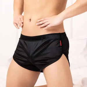 Onderbroek mannen shorts briefs heren los ademende zijdeachtige zijde voor jeugd huiskleding elastische taille mid-rise massief kleuren slipje casual