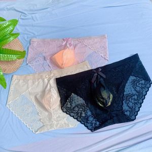 Onderbroek mannen sissy zakje slipje kant pure sexy lingerie-briefs g-string vertongs low rijs heren onderkleed erotisch ondergoed.