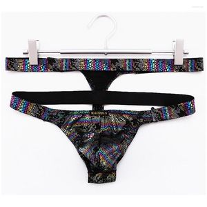 Calzoncillos con diseño de serpiente para hombre, calzoncillos sexys para hombre Gay, ropa interior, Bikini elástico de tiro bajo