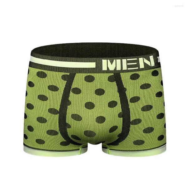 Men de sous-pants Men Soft Dot Print Brand sous-vêtements Boxer Pantalon masculin Gay Bielizna Meska Hombre Shorts U Pouche CUECA MASCULIN