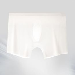 Onderbroek mannen solide ultradunne ondergoed mannelijk ademende sexy transparante comfortabele ijs zijden boksers briefs slipjes slipje
