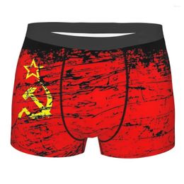 Men de sous-pants Men Union soviétique USSS Russie Flag des sous-vêtements Socialist Novelty Boxer Boxer Homme Breathable