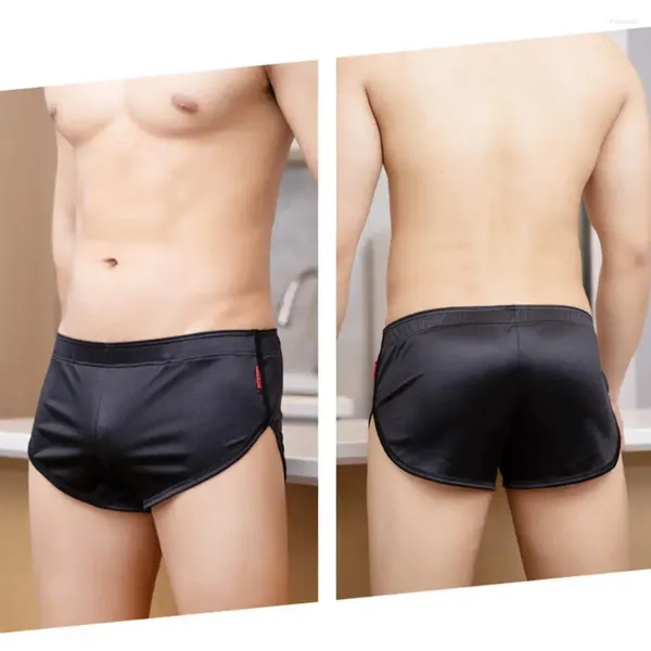 Calzoncillos Ropa interior deportiva para hombres Ropa para el hogar suelta y transpirable Pantalones cortos Cómodos bragas sedosas de talle medio para dormir casual para jóvenes