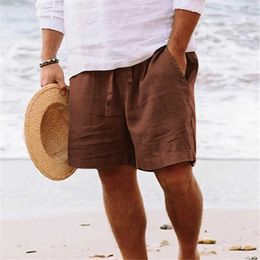 Sous-vêtements hommes printemps et été pantalon décontracté tout couleur unie peinture coton lâche grande taille pantalon mode plage shorts pour exercicel1218