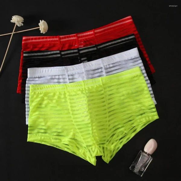 Calzoncillos para hombre, bragas transparentes que absorben el sudor, ropa interior de nailon para hombre, Boxers para uso diario