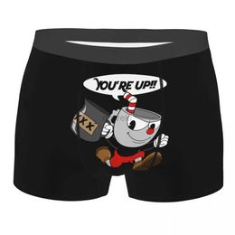Calzoncillos hombres The Cuphead Youre Up juego de ropa interior Anime divertido Boxer Shorts bragas Homme calzoncillos suaves S-XXL 24319
