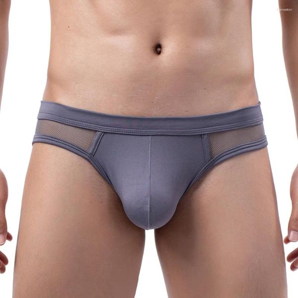 Calzoncillos de malla transparente para hombre, calzoncillos Gay Sissy transparentes, lencería erótica, bragas suaves y transpirables, bolsa abultada