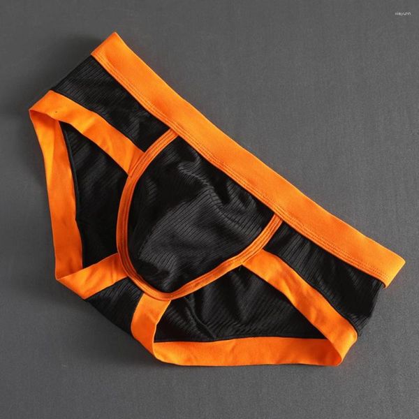 Sous-vêtements hommes U Bulge poche slips sous-vêtements sexy homme Fitness Sport respirant culotte côtelée mâle taille basse grande poche de pénis