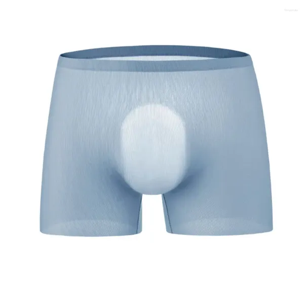 Sous-vêtements hommes U convexe glace soie sans couture Sexy Boxer Shorts sous-vêtements solide Ultra-mince respirant mâle Boxershorts culottes