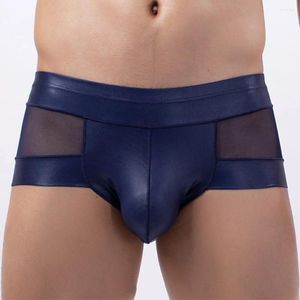 Sous-vêtements hommes U poche convexe slips pénis renflement sous-vêtements sexy transparent maille Boxer Shorts culotte respirante pour Gay