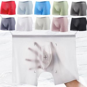 Pantalias de calzoncillo Boxer Boxer Shorts Ice Seda sin costura U Diseño Convexo Muy suave Kilot Masculino Cueca Homme