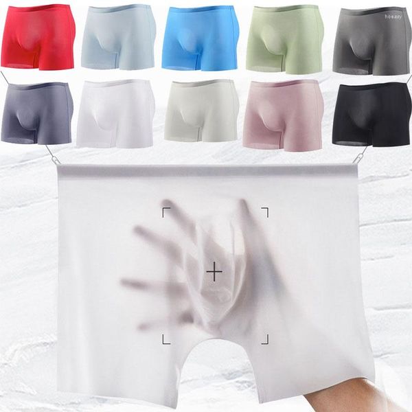 Pantalias de calzoncillo Boxer Boxer Shorts Ice Seda sin costura U Diseño Convexo Muy suave Kilot Masculino Cueca Homme