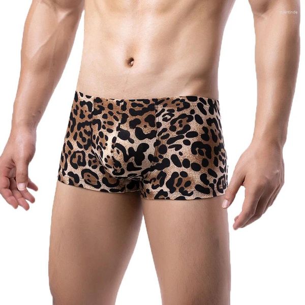 Caleçon Boxer sous-vêtements pour Homme short imprimé léopard pochette pour pénis Slip Homme sans couture Boxershorts Calzoncillos Hombre malles