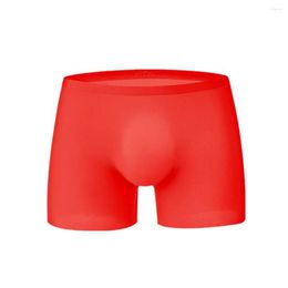 Onderbroek mannen ondergoed bokser shorts shorts heren ijs zijden naadloos u convex ontwerp sexy transparante mannelijke heren cueca homme