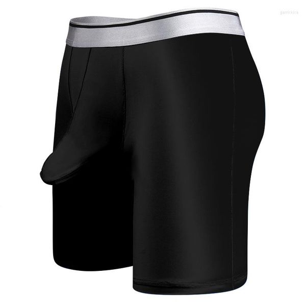 Caleçons Hommes Sous-Vêtements Boxers Shorts Homme Glace Soie Culotte Homme Respirant Poche Long Boxer Cueca Calzoncilo Grande Taille XL-7XL