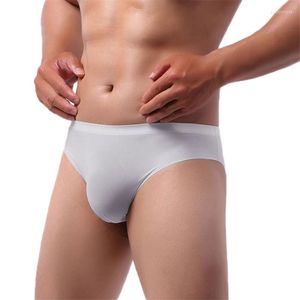 Calzoncillos para hombre, ropa interior, calzoncillos de verano para hombre, transparentes, de cintura baja, bragas sexis, pantalones sedosos sin costura Gay