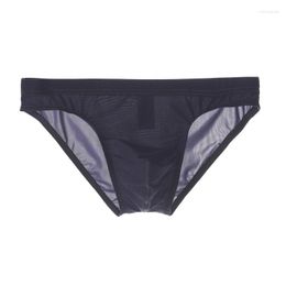 Men de sous-v￪tements Men Underwear Ice Silk Color Solid Briefs