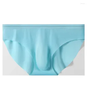 Onderbroek mannen ondergoed ijs zijde traceless slipje 3d convex pouch zomer koel natte verleidelijke bikini elastische lingerie -slijsten