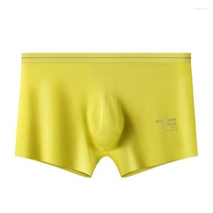 Onderbroek Mannen Ondergoed Naadloze Slip Slipje Shorts Transparant Sexy Ijs Zijde Lage Taille U Bolle Grote Ardennen Pouch Boxers