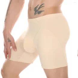 Caleçons hommes sous-vêtements Sexy U poche culotte respirant confort Boxer Shorts glace soie Sport Stretch longs Boxershorts