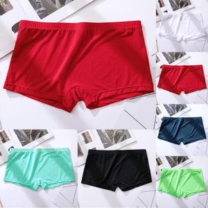 Caleçon homme sous-vêtement doux sans couture glace soie Boxershort été printemps ultra-mince respirant sous-vêtement élastique solide Pantie mâle Boxer