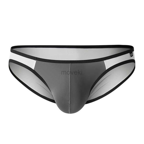 Calzoncillos Ropa interior para hombres Calzoncillos de seda de hielo transparente ultrafino Calzoncillos de cintura baja Bragas deportivas suaves para correr Traje de baño cómodo 24319