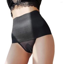 Sous-vêtements hommes femmes culottes gays slips sexy sous-vêtements transparents taille haute lingerie ventre mince corps shaper élastique