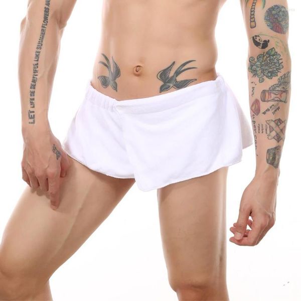 Slip hommes Wrap peignoir Boxer Shorts portable absorber l'eau bouton serviette de bain taille basse troncs plage maillots de bain vêtements de nuit