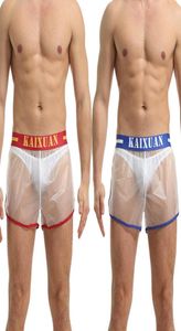 Sous-pants Men39s Sexy Transparent sous-vêtements PVC PLACE SABLAGE CORDES HOME BOXER TRENDY LOBEUR ALTERVANT FLIRTINGUNDER5814160