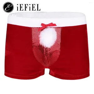 Calzoncillos para hombres para hombres para adultos Santa Claus Velvet Boxer Shorts ropa interior novedosa lencería