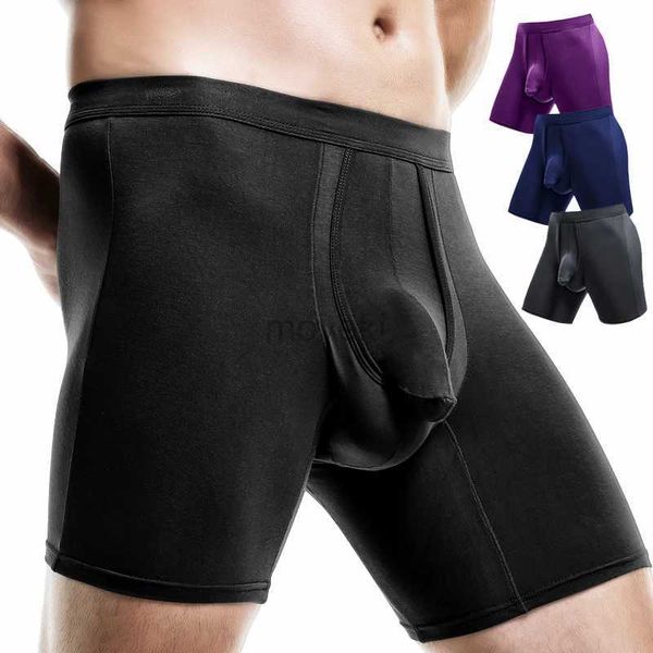 Calzoncillos Boxer para hombre, ropa interior, bragas de Control con bolsa 3D, calzoncillos de microfibra Modal, suaves, transpirables, de varios colores, 24319