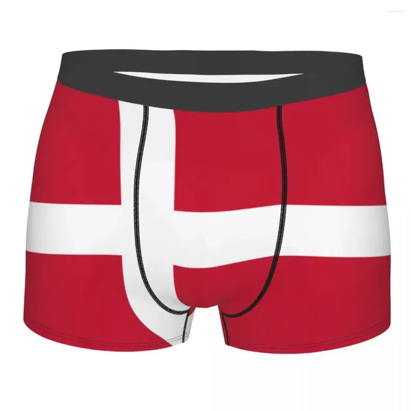 Calzoncillos Boxer para hombre Ropa interior sexy Bandera de Dinamarca Bragas masculinas Bolsa Pantalones cortos Boxeo