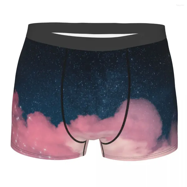 Calzoncillos Boxer para hombre Ropa interior sexy Galaxy Nubes brillantes Bragas masculinas Bolsa Pantalones cortos