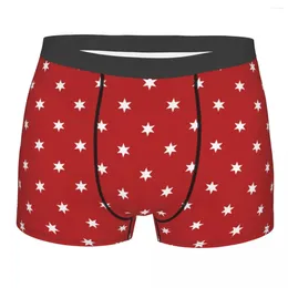 Onderbroek Heren Boxer Sexy Ondergoed Zachte Lange Boxershorts Patriottische Digitale Rood Witte Sterren Mannelijke Slipje