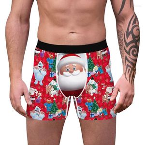 Calzoncillos Boxer para Hombre Ropa interior estampada navideña Pantalones para dormir Calzoncillos Hombre Boxershorts bragas Cuecas ropa de dormir de talla grande
