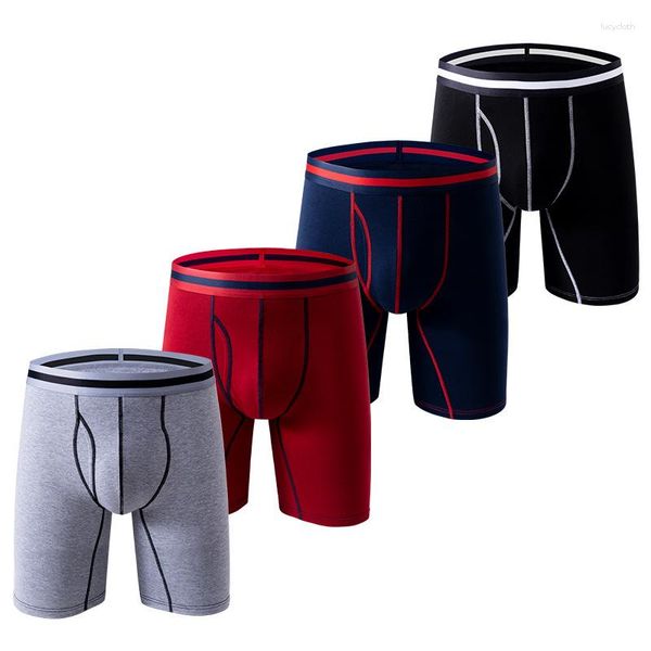 Calzoncillos Boxers para hombre, paquete Hipster, bragas familiares de algodón, calzoncillos Boxer largos suaves de talla grande, ropa interior corta para hombres 2023