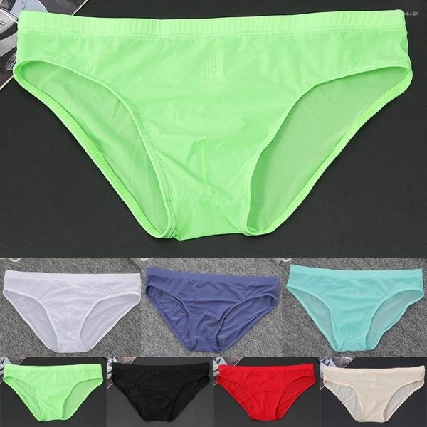 Slips Hommes Slips Sans Couture Glace Soie Respirant Transparent Ultra Mince Sous-Vêtements Sexy Hommes Pantie Élastique Sous-Vêtements Bas Shorts Pantalons