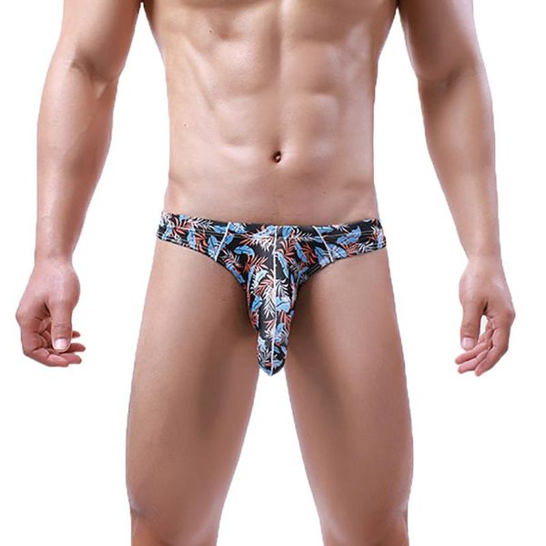 Calzoncillos para hombre, tangas, lencería exótica, bolsa de corneta de nariz larga, suspensorio Sissy, ropa interior estampada, bragas Porno Gay 2XLUnderpants